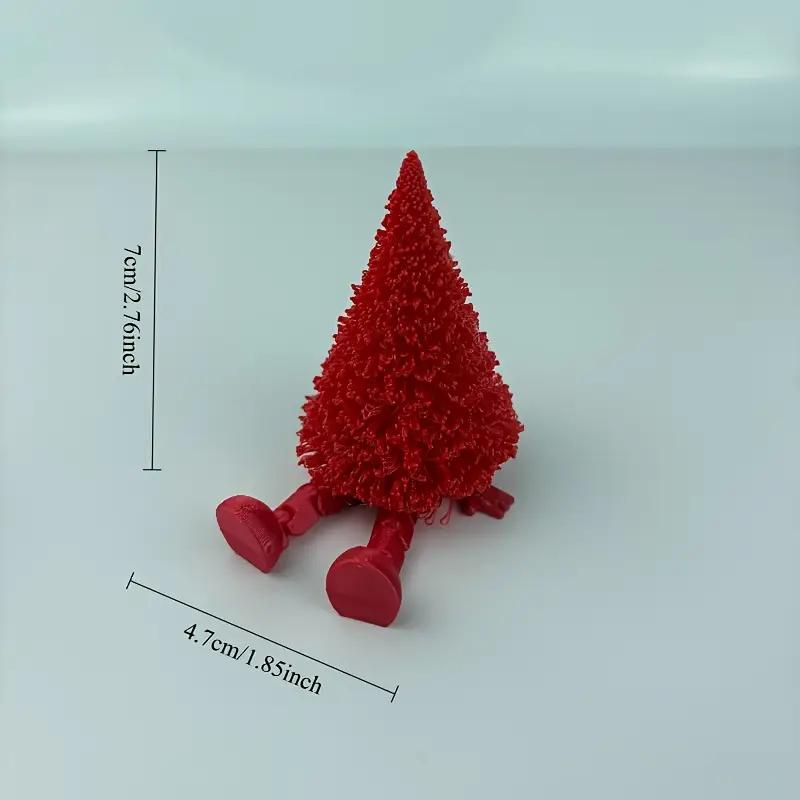 

Poseable 3D Printed Christmas Tree - Movable Joints, Stable Base, Red/Gold, Durable Resin Decor for Home/Office червоний