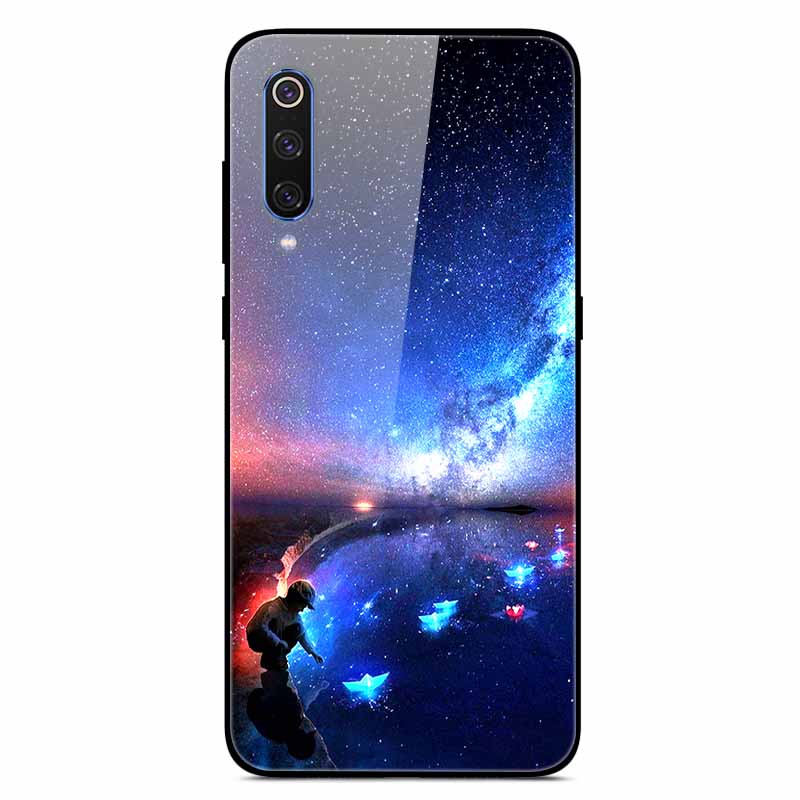 For Xiaomi Mi A3 Cases Luxury Tempered Glass Space Phone Covers for Xiaomi MI 9 Lite Case 9lite MiA3 Hard Back Shell Protective