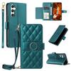 For Samsung Galaxy A25 5G (Global) (161.0 x 76.5 x 8.3mm) Crossbody Leather Case Wallet Stand Rhombus Mobile Cover
