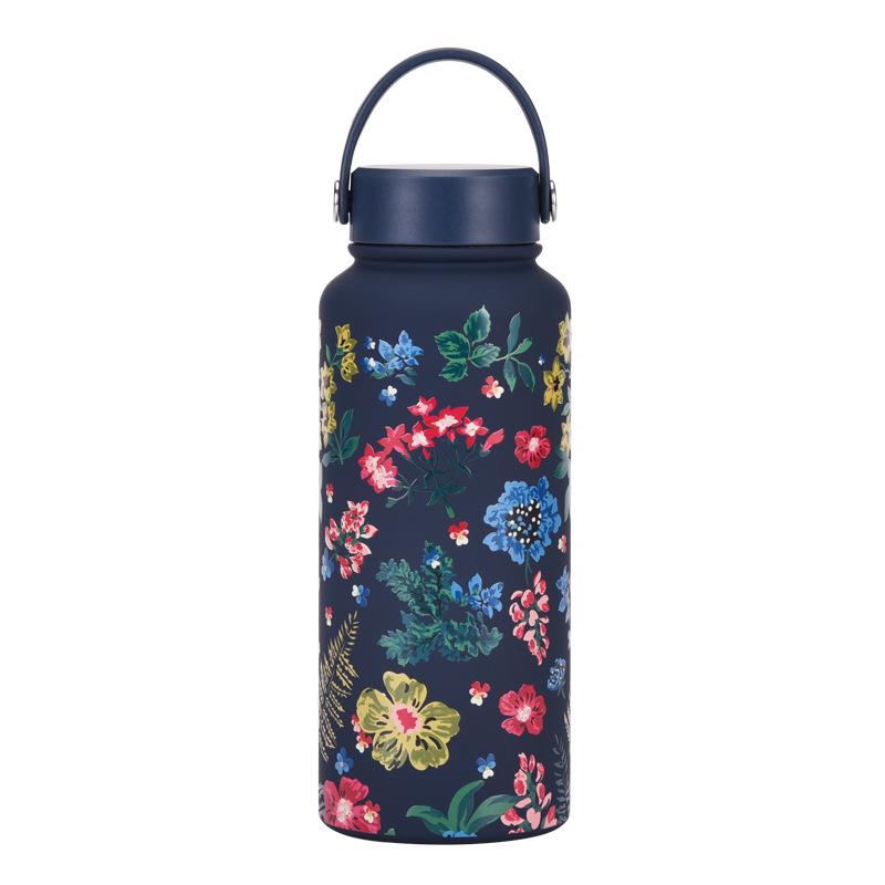 1L Thermos Cup Large Capacity Wide Mouth Portable Vacuum Sports Kettle Outdoor Printing Water Cup Female