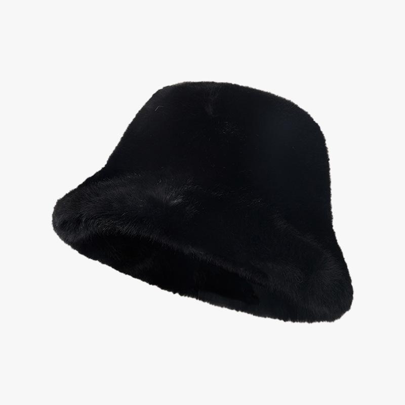 Korean Style Fisherman Hat for Women In Winter Plus Velvet Thickened Fashionable and Versatile New Hat with High End Solid Color Simple Warmth