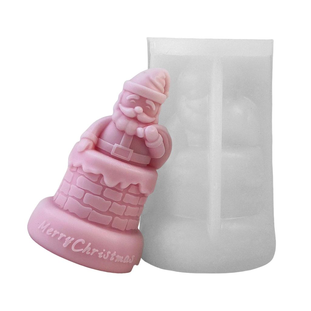 Weihnachtsmann-Silikonform für Kerzen, kreative Weihnachtsmann-Form, Herstellung von Duftkerzen, Silikonform für Weihnachtsfeiern