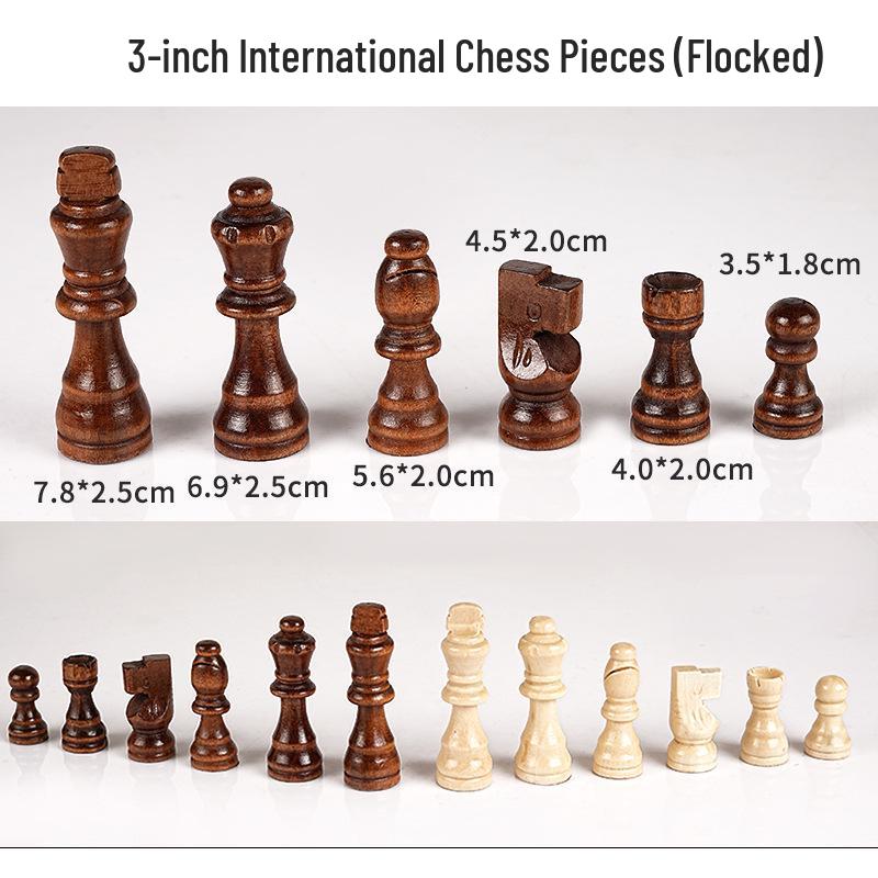 Solid Wood Chess Pieces, Available In 1.5", 2", 2.5", and 3" Sizes