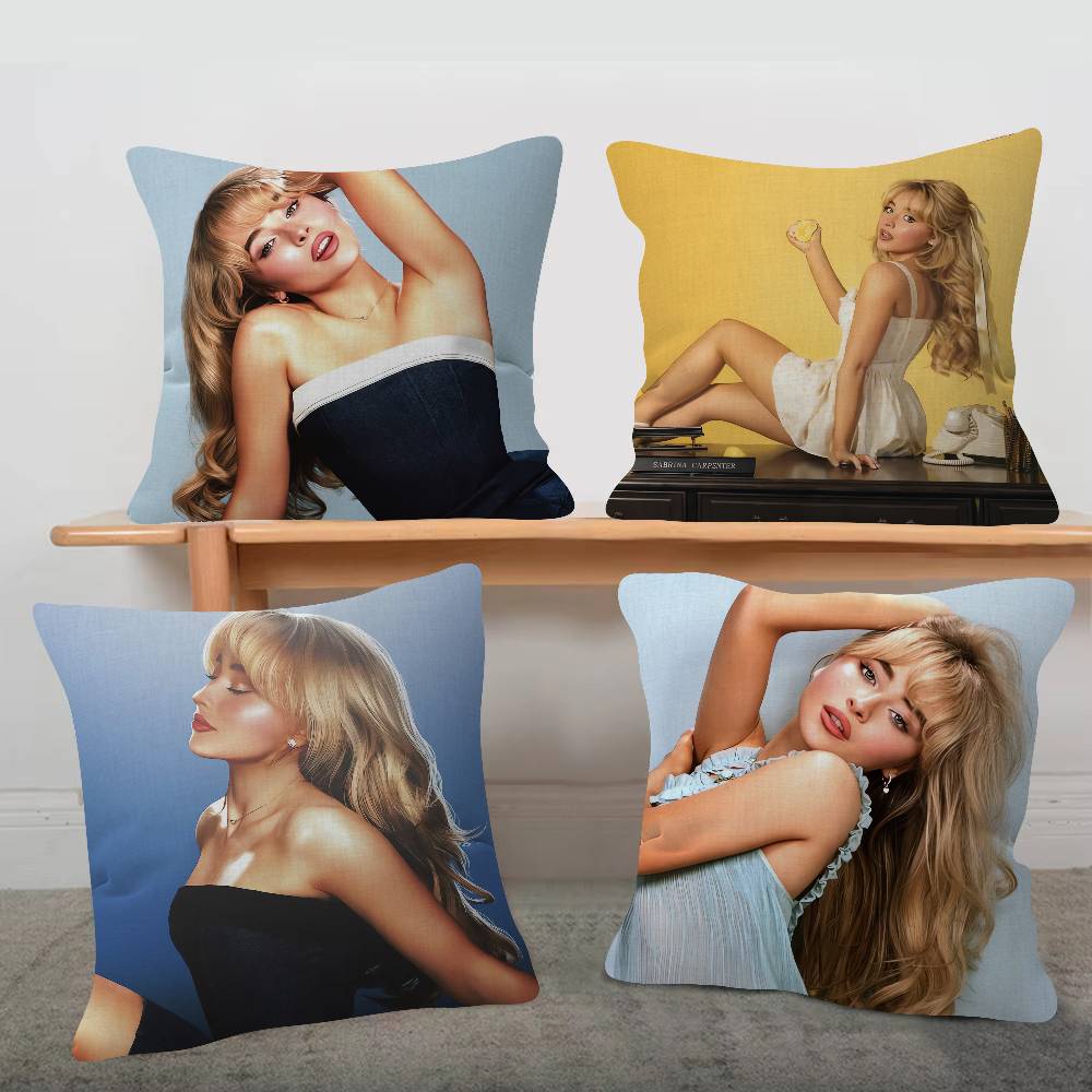 Singer Sabrina Carpenter Soft Comfortable Pillow Case Cartoon For Sofa Living Cat Room Home Office Retro Decor Protective Cover