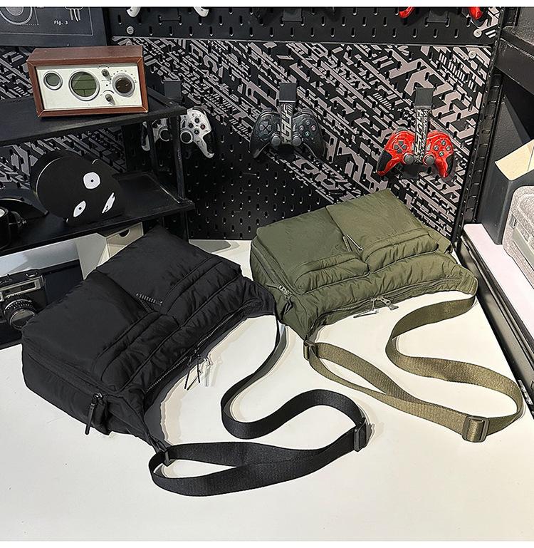 Unisex Large Capacity Multi-Pocket Crossbody Tote - Water-Repellent Workwear Style Shoulder Bag
