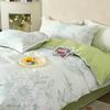 Fangwang 100% Cotton Plain Daisy 4-Piece Bedding Set