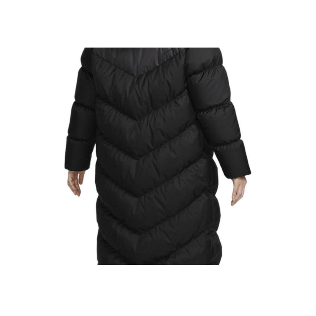 Nike Comfortable Long Versatile Down Jacket Women Outerwear Black HF7894-010