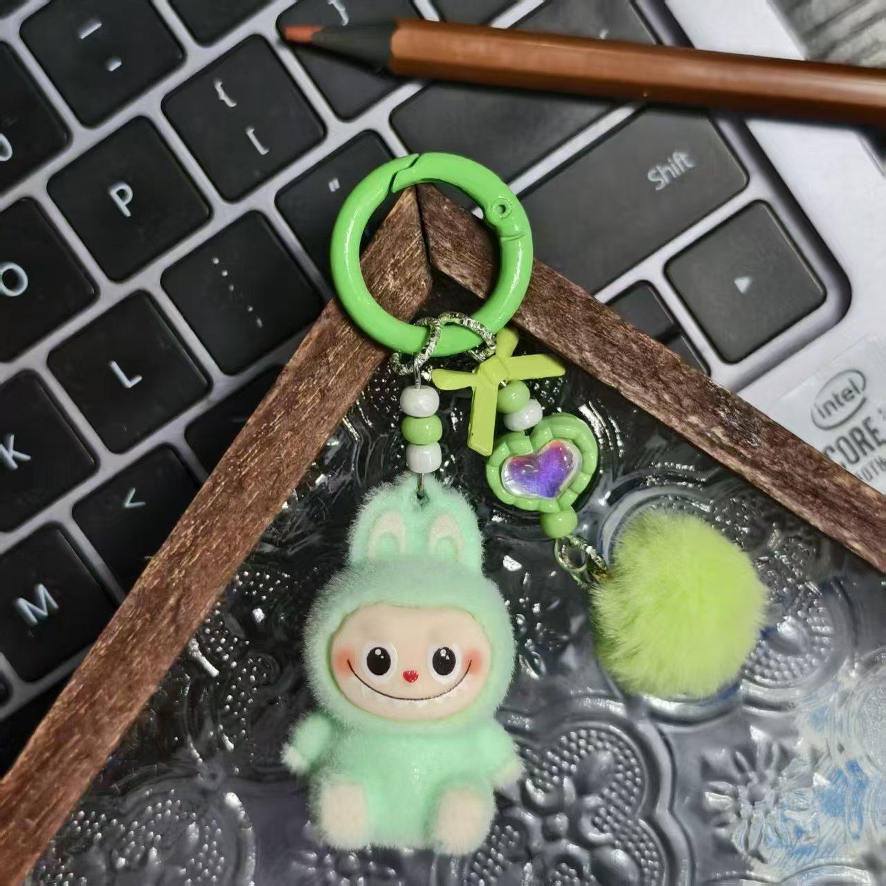 

Трехмерный брелок с флокированием, мягкий клей, милый ребенок, ходячая сумка, подвеска для мобильного телефона, милая подвеска the ring is random