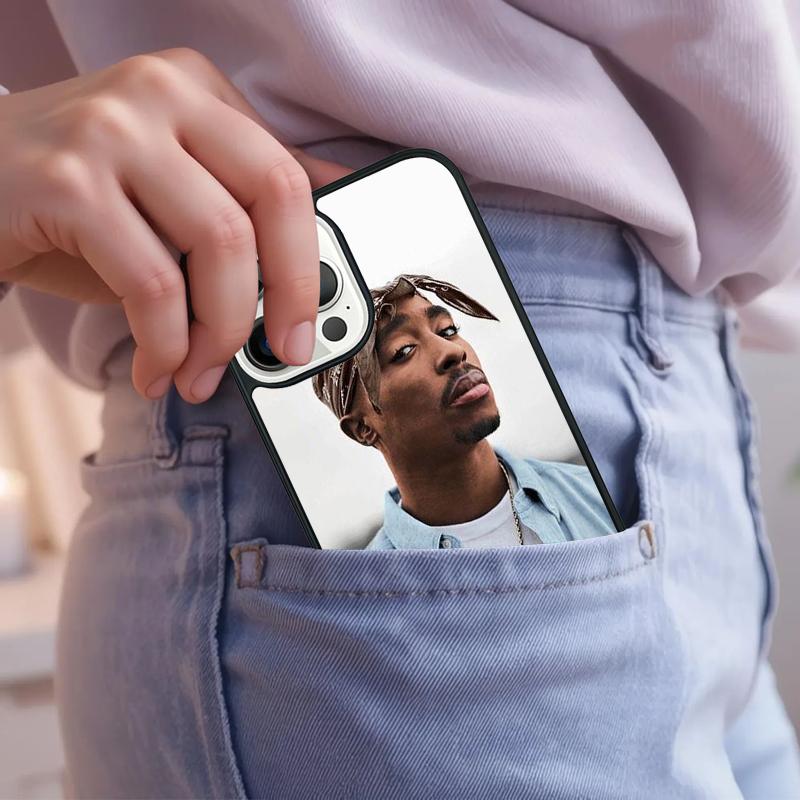 Rapper 2pac Singer Tupac Soft Phone Case For iPhone 17 Air 15 16e 14 13 Pro Max Coque 12 11 Pro Max PLUS Cover