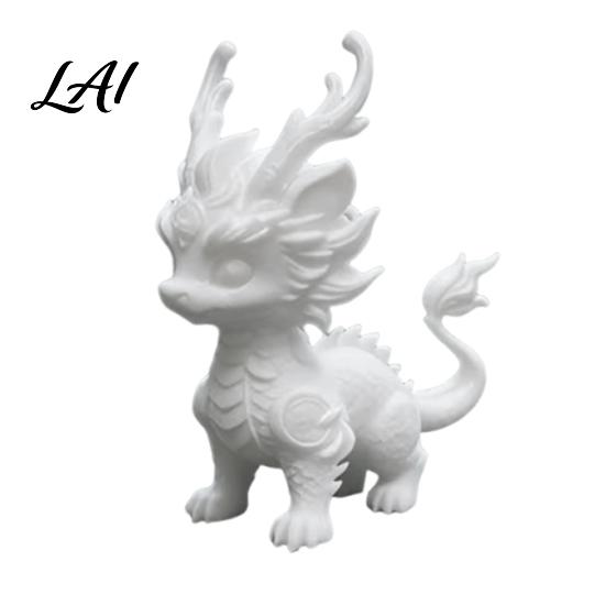 Blessings Symbol Figurine 3D Printed Qilin Statue Traditional Chinese Mythical Beast Figurine Auspicious Agile Statue Wealth And for Desk Feng Shui