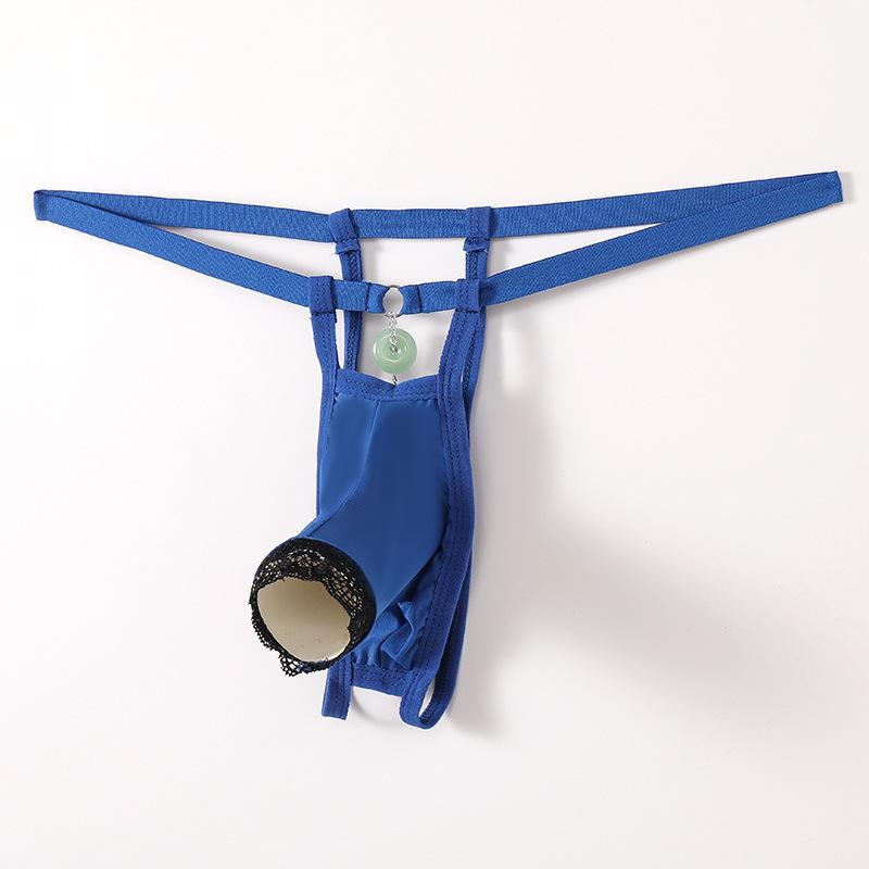 Sissy Lingerie Men'S Sexy Bikini Thong Open Elephant Nose Pouch G-String Open Front Tangas Bulge Enhancing Undies Gay Underpant