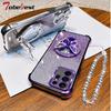 Glitter Butterfly Mirror Crystal Bracelet Case for Samsung Galaxy Note 20 Ultra 10 Plus Shockproof painting Cover