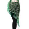BellyDance Accessories for Women Long Tassel Belt Elastic Triangle of Hand Crochet Belly Dancing Hip Scarf Sequins Girls Belt