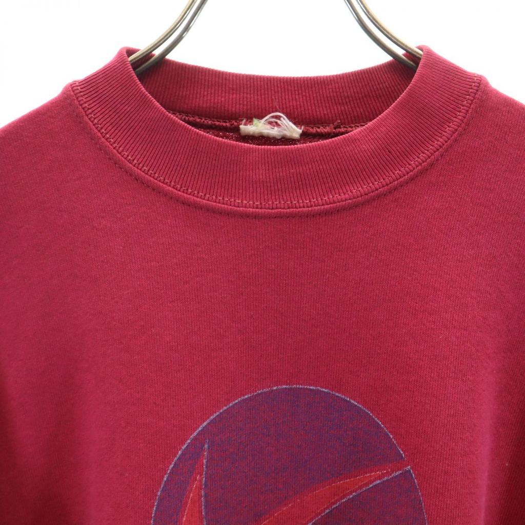 NIKE Old Long sleeve trainer Red series Brushed back of sweatshirt Men's Used