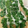 Artificial Green Ivy Leaf Rattan Creeper Leaves Vine Hanging Garland DIY Fake Flowers Plants for Garden Wedding Party Home Decor
