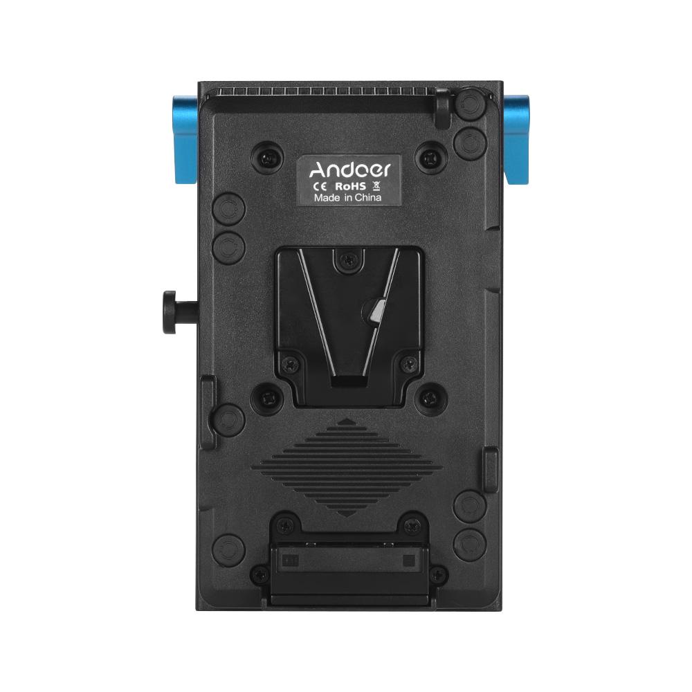 V Mount V-lock Battery Plate Adapter with 15mm Dual Hole Rod Clamp NP-FZ100 Dummy Battery