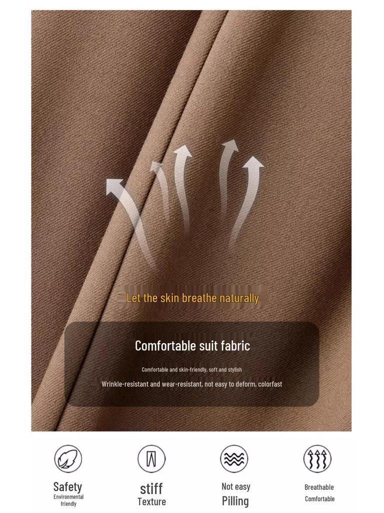 Women's Spring/Autumn Wide-Leg Drape Pants - Small Size, Straight Casual Design