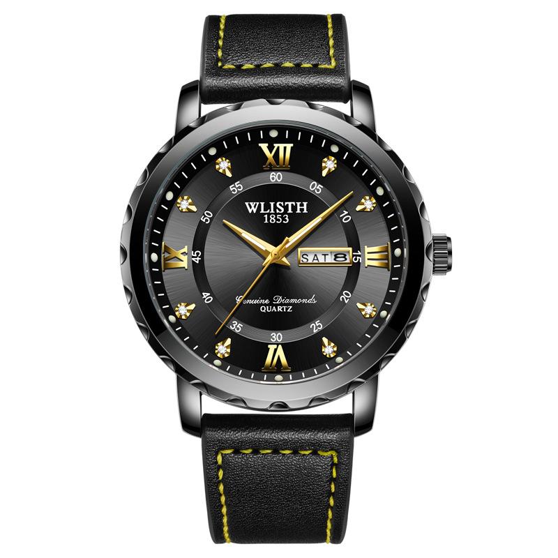 Top Brand New Waterproof Men's Watch Double Calendar Quartz Wrist Watch