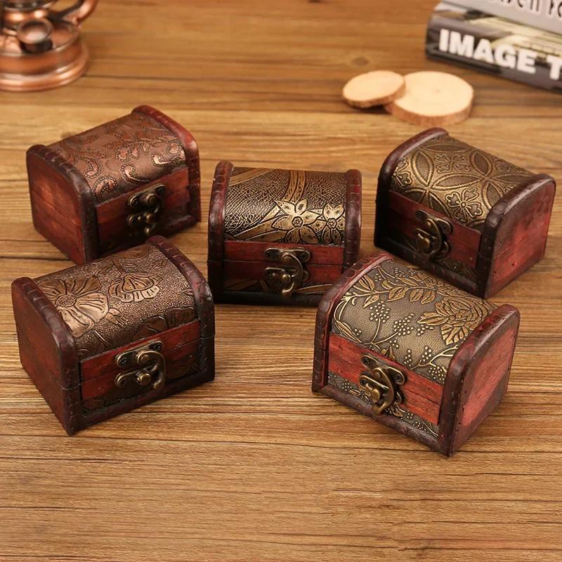 Wooden Box Vintage Style Jewelry Pearl Necklace Bracelet Gift Small Box Storage Organizer Handmade Box Gift Storage