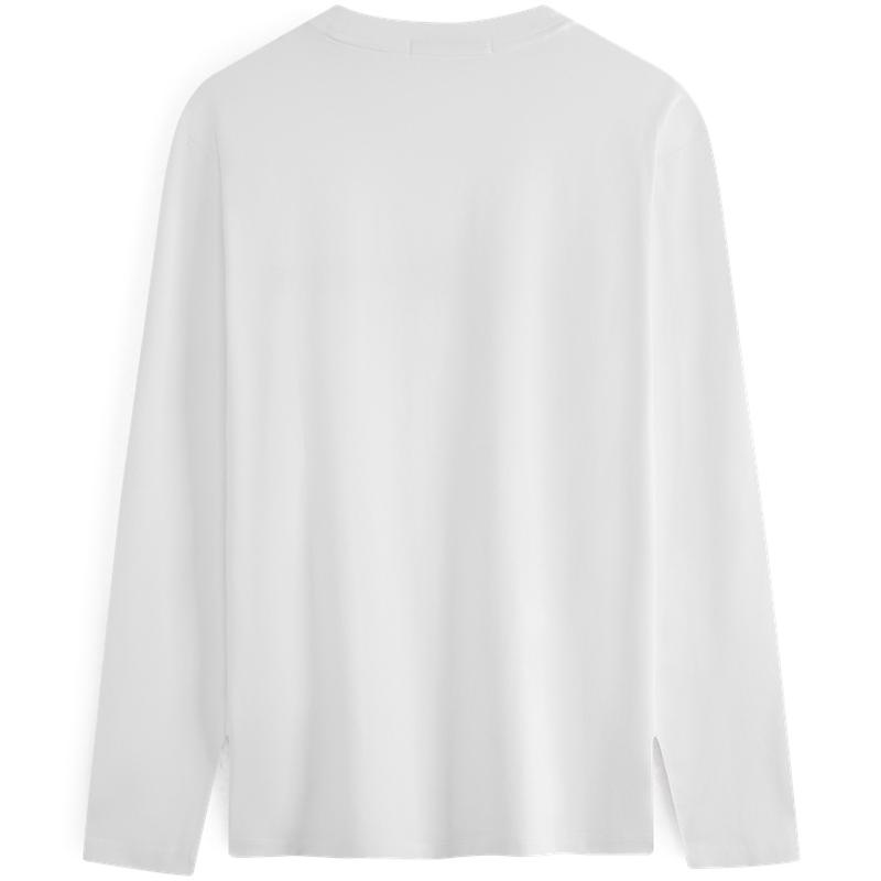 Calvin Klein Fashionable Minimalist Letter Print Comfortable Round Neck Long Sleeve T-Shirt Men Tops Moonlight-White J324901-YAF