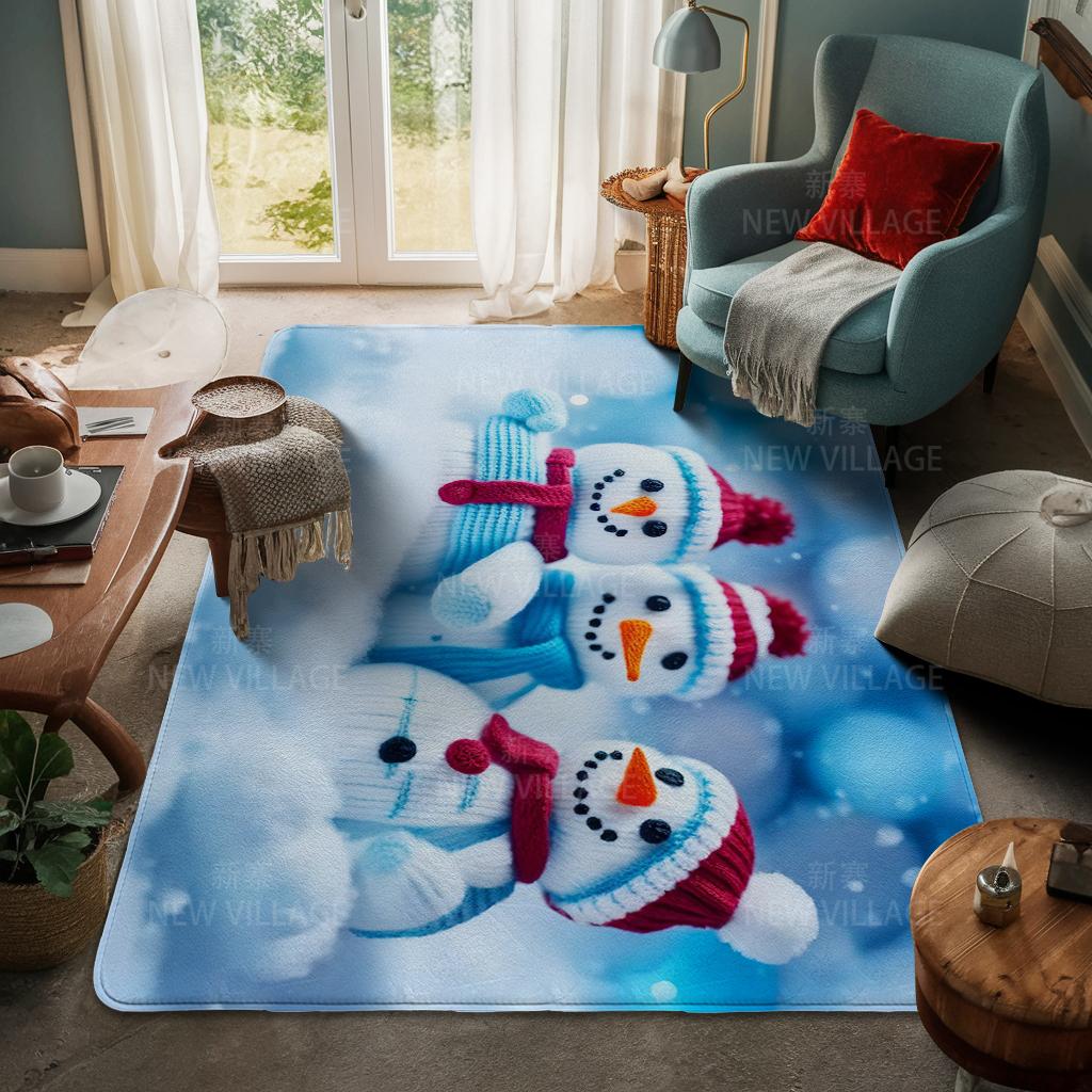 House Entrance Carpet Home Door Mat Living Room Bath Foot Bathroom Non-slip Water Absorption Rugs Bath Merry Christmas Winter