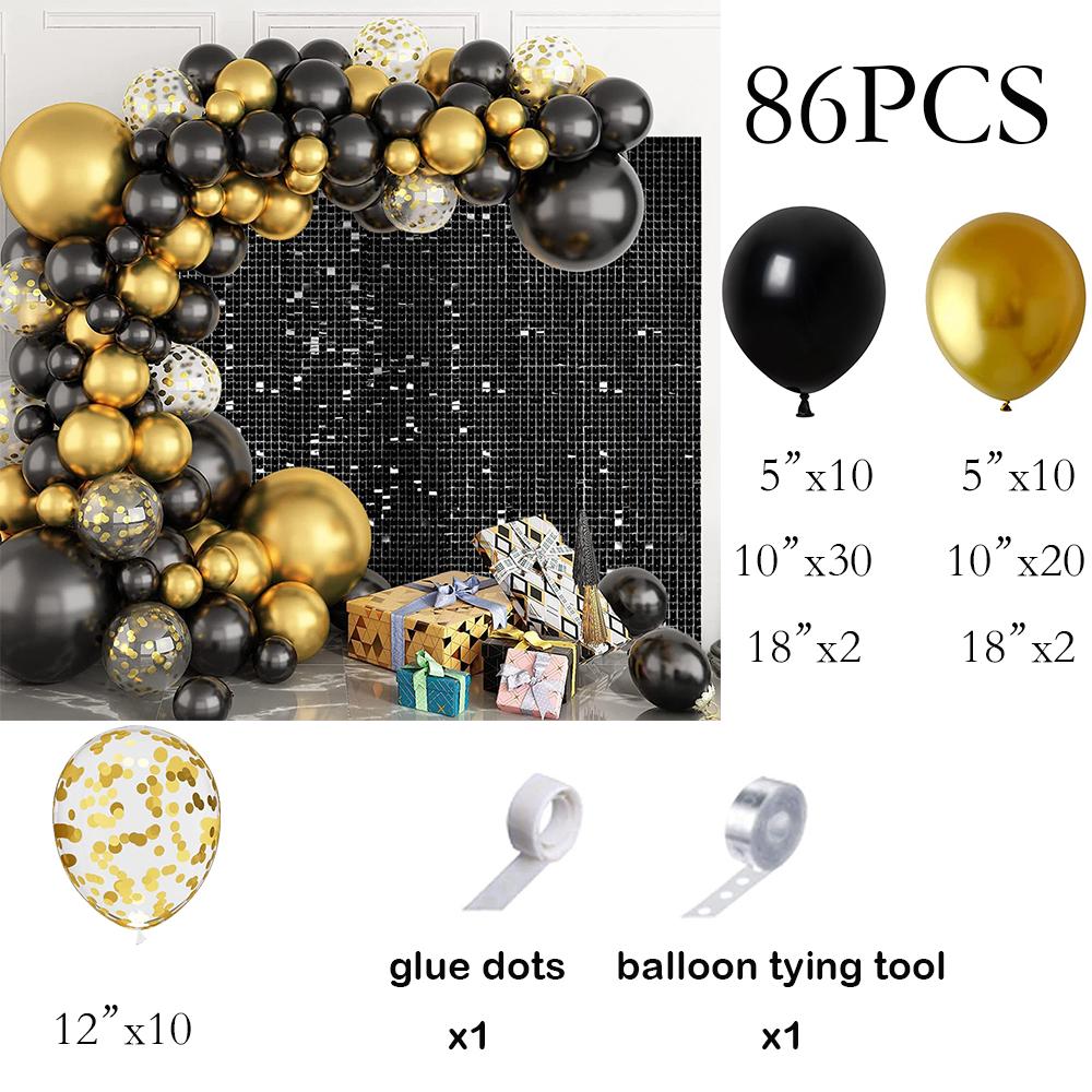 

Metal Gold Confetti Balloons Garland Black Gold Ballon Arch Kit Birthday Party Baby Shower New Year Graduation Decoration Globos AS Picture