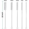 Straw Cleaner Brush Long 10 inch, 10-PCS Straw Brush of Bristles Diameter (5+8+12+16+20mm) for Cleaning Reble Straws, Sippy Cup, Water Bottles,