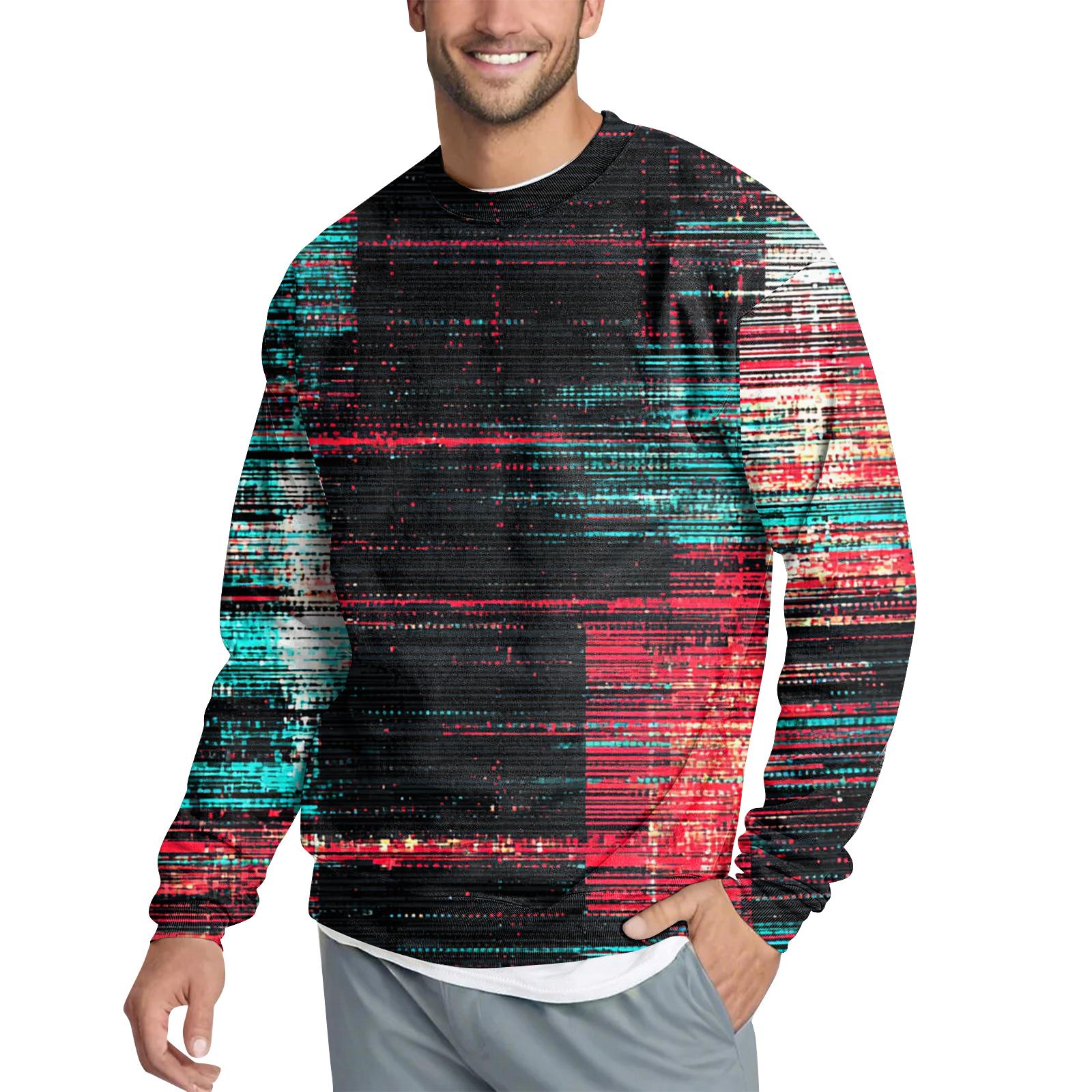 

Мужской повседневный модный свитшот с принтом и круглым вырезом XL красный