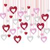 36Pieces Glittering Sequins Heart Pendant Love Heart Ornament For Valentines Day Wedding Bridal Showers Engagement Party