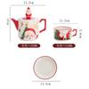 Christmas Ceramic Teapot Amazon Hot Selling Special Christmas Gift One Pot Two Cups Gold-Plated Tea Set Suit