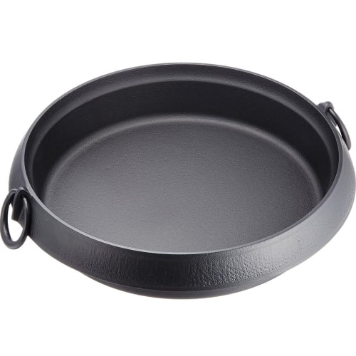 Iwachu Sukiyaki Pot, Beautiful Skin, Large, Black Finish, Induction Compatible, Nanbu Ironware, 20015