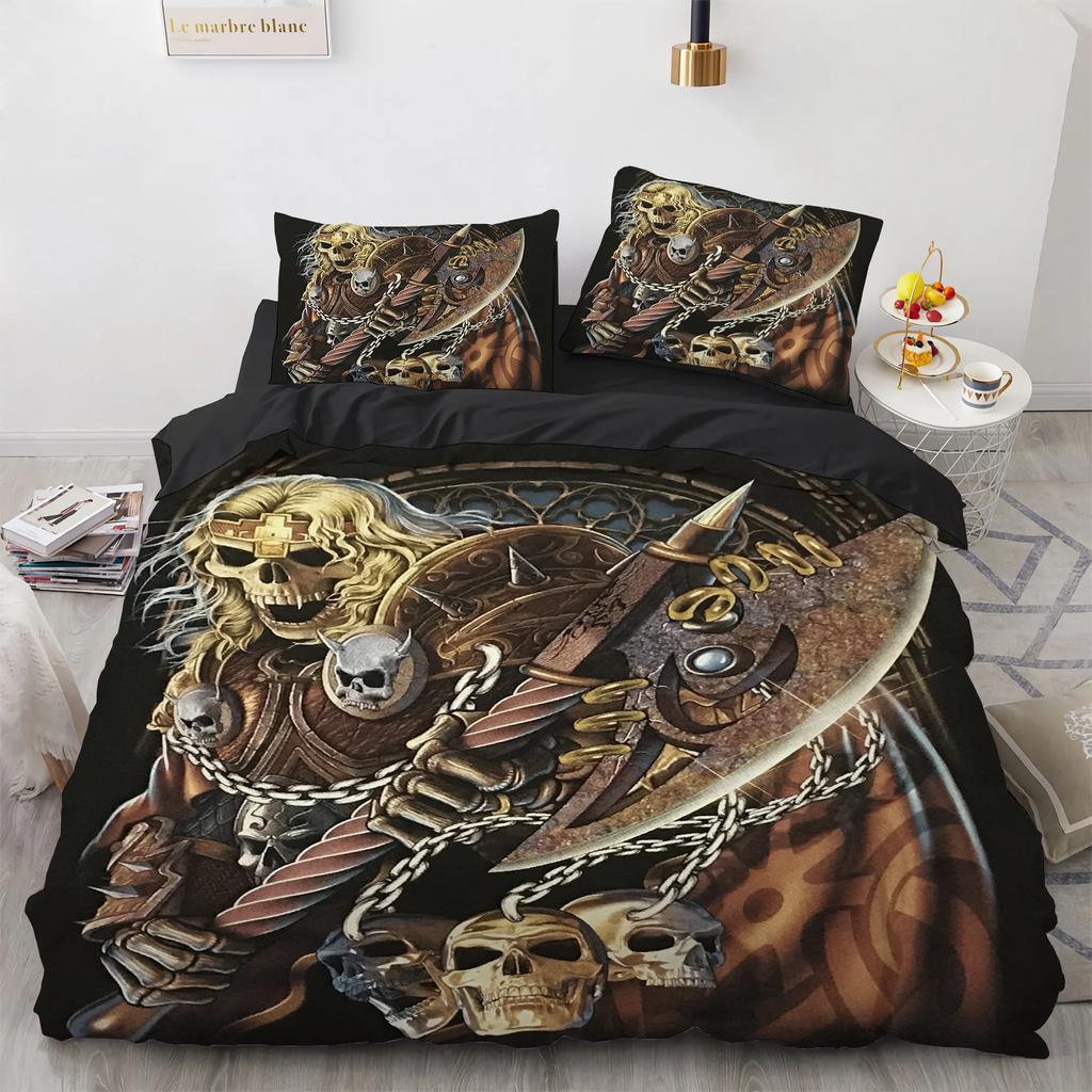 Comforter Black Hat Skull Bedding Set Queen Size Halloween S Modern Style Bedroom Bedding Set Comforter Pillow Shams