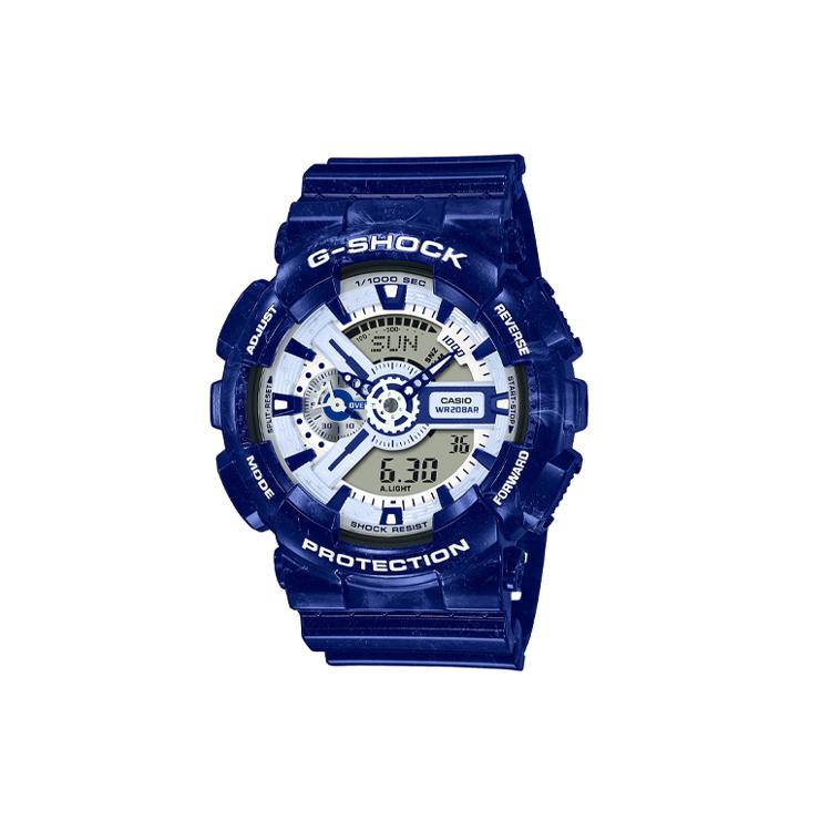 CASIO Unisex Liquid Crystal/Analog Dual Display Series Blue Watch GA-110BWP-2A GA-110BWP-2A Blue Watch Case