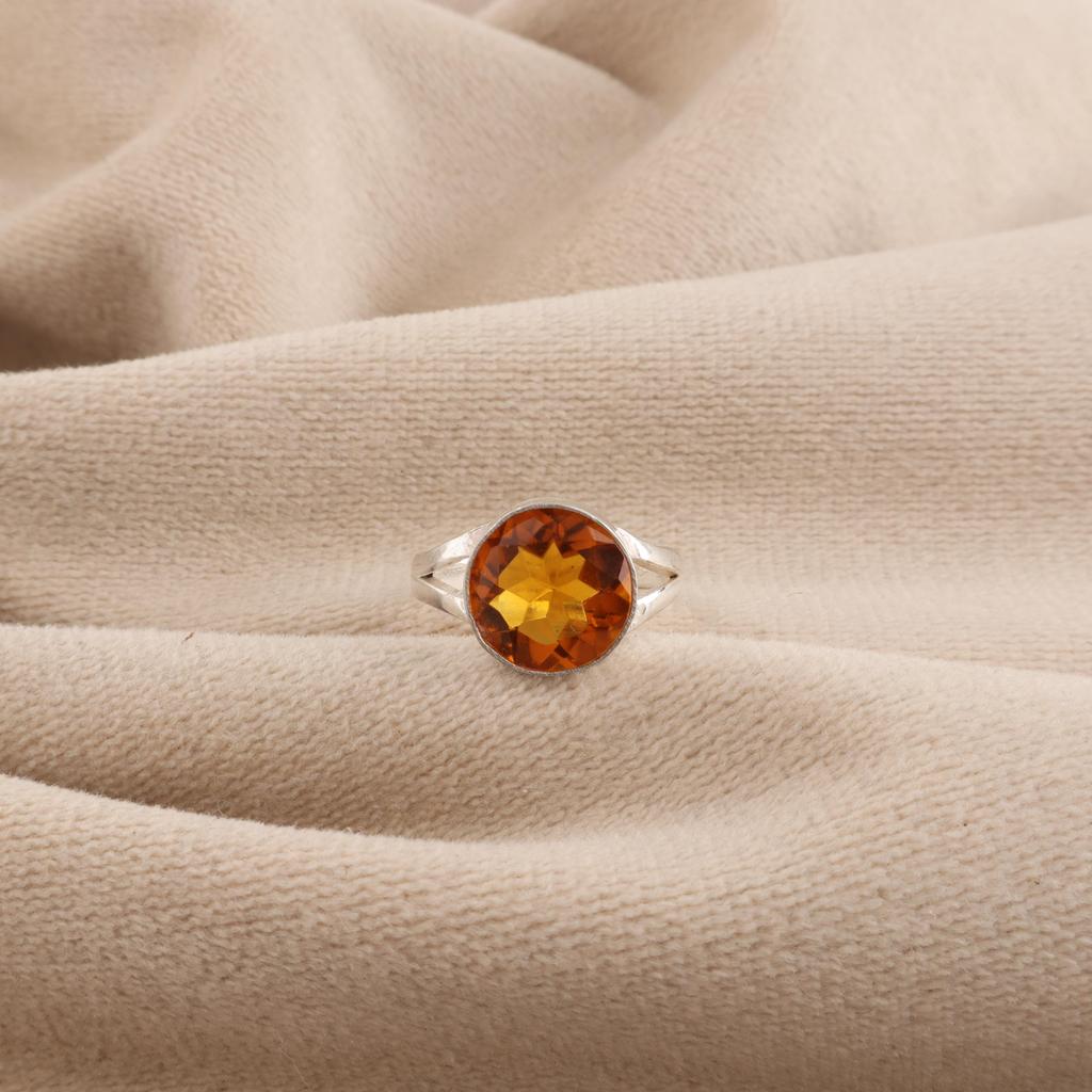 Handmade Citrine Gemstone 925 Sterling Silver Women Jewelry Designer Wedding Ring For Bride RR-83-1