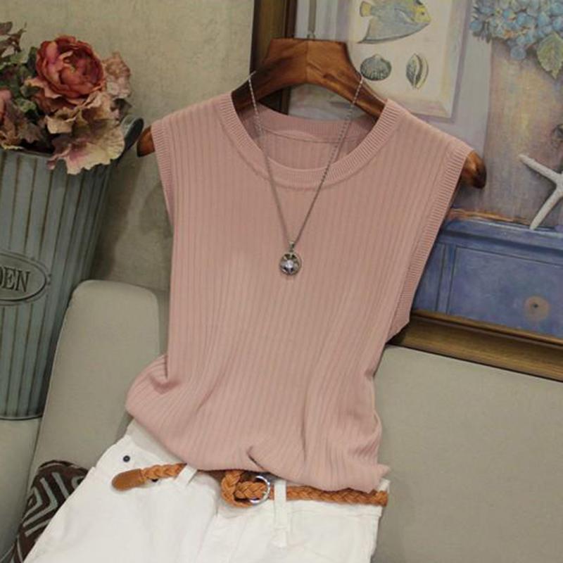 Sommer Frauen Tops Bluse Schlank Seide Ärmelloses Frauen T-Shirt Eis Plus Größe Weiß T-Shirt Tank