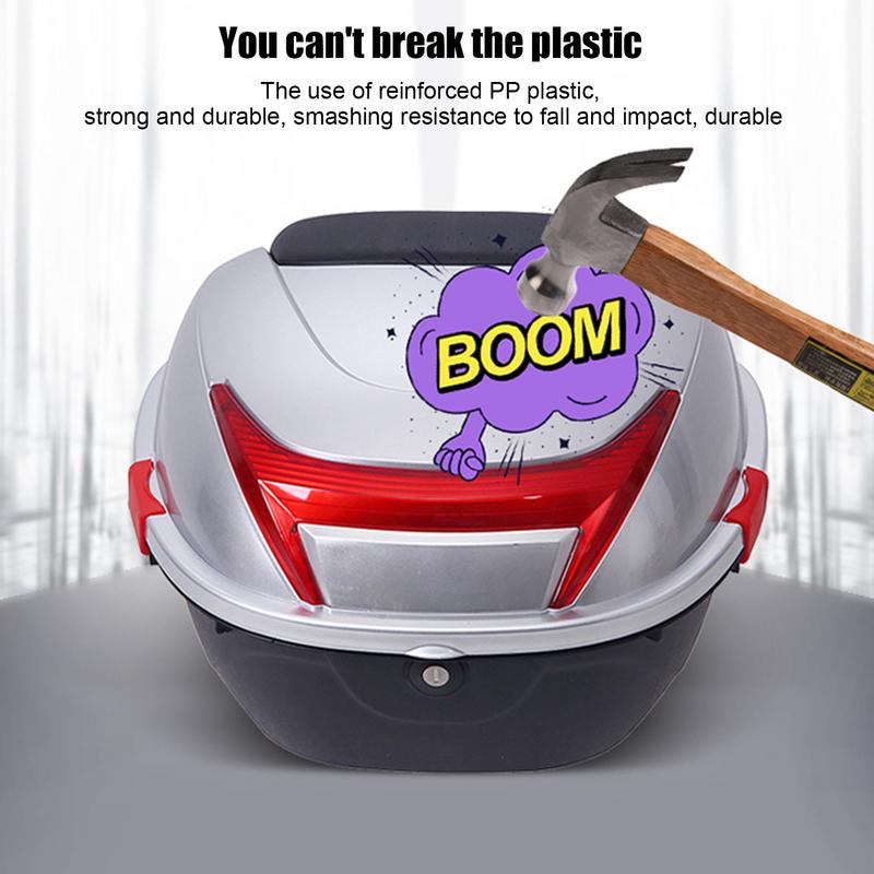 Motorcycle Trunk Box Motorbike Trunk Storage Top Carrier Ergonomic Case Large Motorcycle Storage Top Carrier Waterproof Case