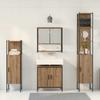 Bathroom Furniture Set with Shelf with Door 4 pcs Brown Engineered Wood
