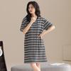 Women's Summer Cotton Round Neck Mid-Length Nightgown