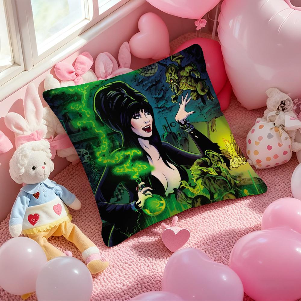 E-ElviraS Mistress of the Dark Cushion Cover Pattern Printed Pillowcase for Living Room Sofa Cushion Cover & Bedroom Decor