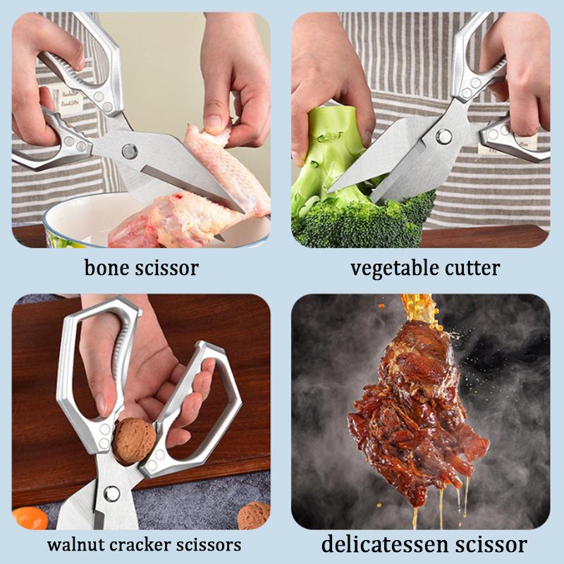 Multi-Function Stainless Steel Kitchen Scissor Heavy-Duty Cutting Kitchen Shears Meat Grilling Food Chicken Bone Scissors