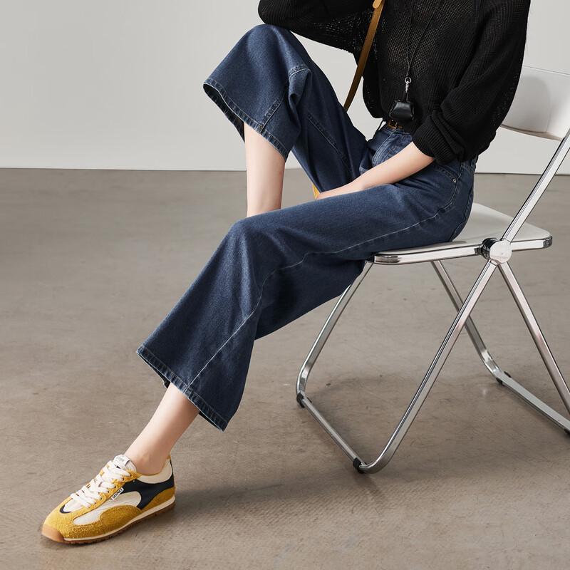 SOFSIL Women's Retro High-Waist Cropped Wide-Leg Jeans