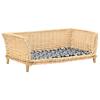 VidaXL Hundekorb mit Kissen, 90 x 54 x 35 cm, Naturweide
