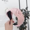 New Vintage Hairband Women Shining Stamping Cloth Wide Side Center Knot Headband Adult Classic Hair Accessories