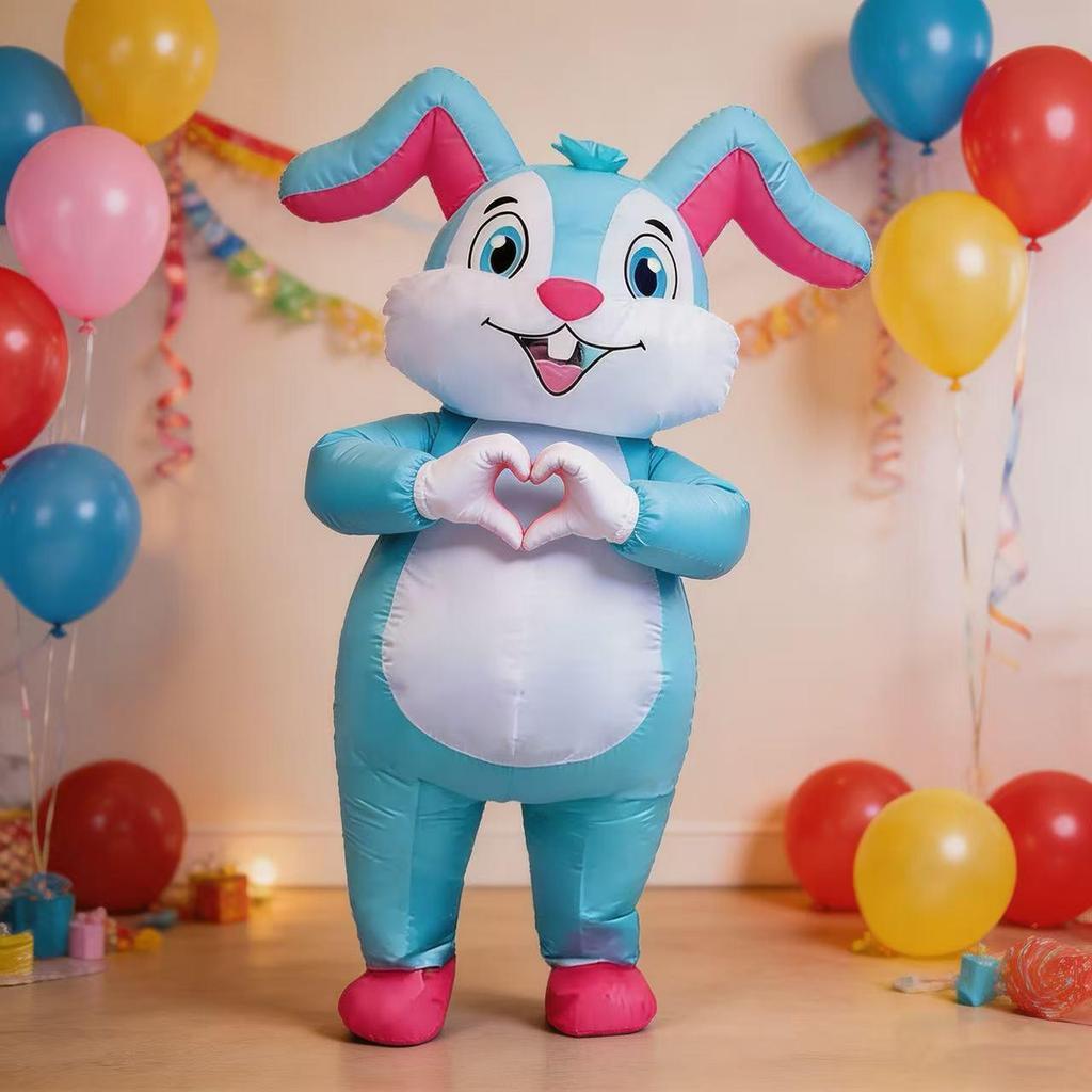 Easter Blue Rabbit Inflatable Cosplay Party Costume for Stage Performance