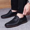 2025 new men's casual shoes soft leather beef tendon sole Doudou shoes genuine leather breathable leather shoes men's
