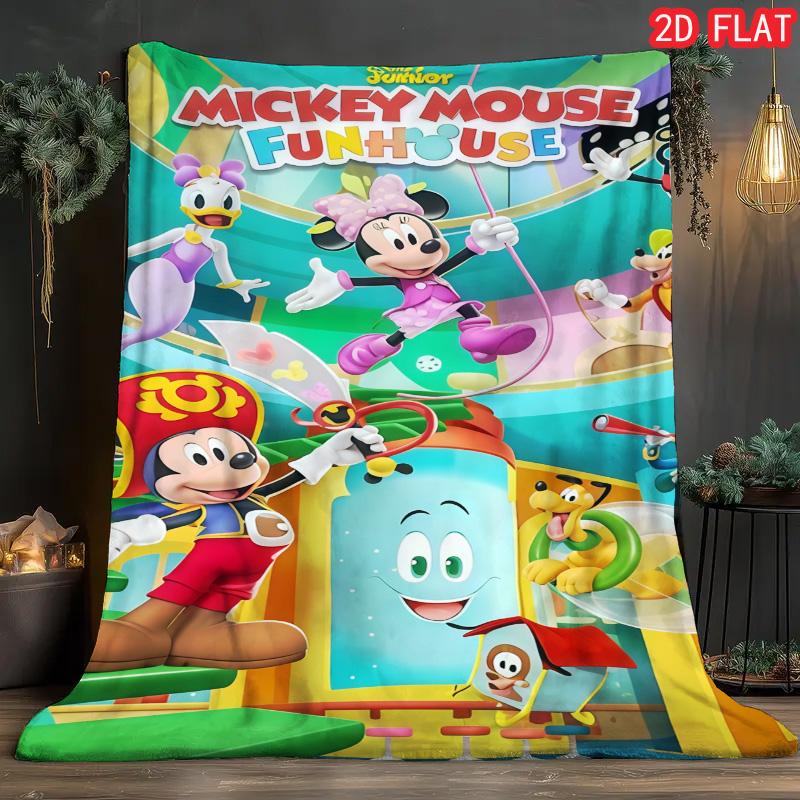 

Couverture classique imprimée Mickey Mouse, en flanelle douce et chaude, pour chambre à coucher, canapé, voyage, camping 75x90cm