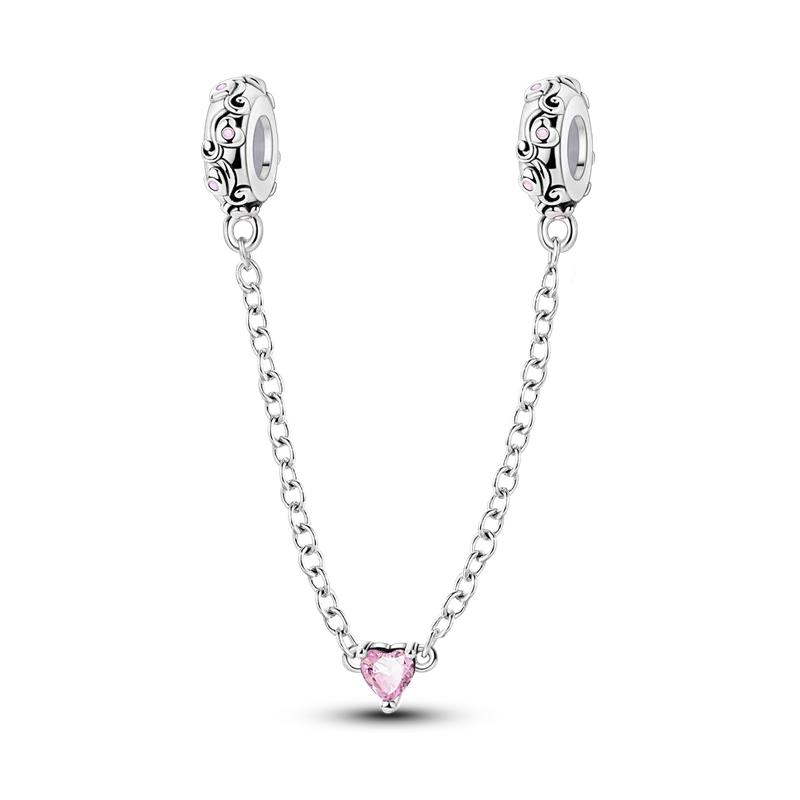 Classic Safety Chain Copper Butterfly Inlaid Zirconium Charms Beads Fit Original Bangle Bracelet Diy Jewelry Gift