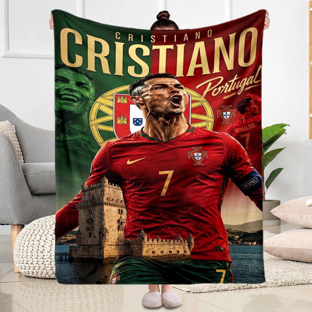 Ronaldo's Legacy Football Blanket Ultra-Soft Suitable for Chair Seaside Bed for All Seasons Digital Print Unique Gift for Family and Friends Camping