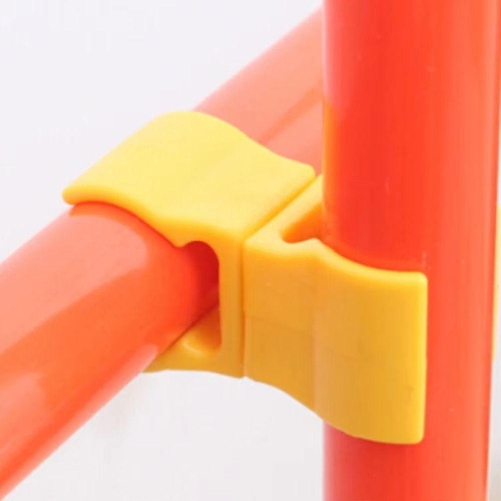 6Pcs Yellow Football Training Flag Pole Clip Football Training Obstacle Buckle  Outdoor