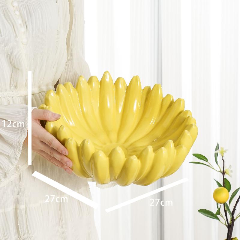 Creative Banana Shaped Ceramic Fruit Tray Snack Plate Hotel Restaurant Storage Tray Household Kitchen Supplies